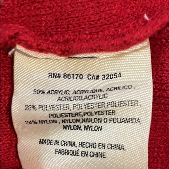 Anthro MOTH Red Bell Sleeve Rib Knit Mini Sweater Shift Dress Tunic - Picture 10 of 12